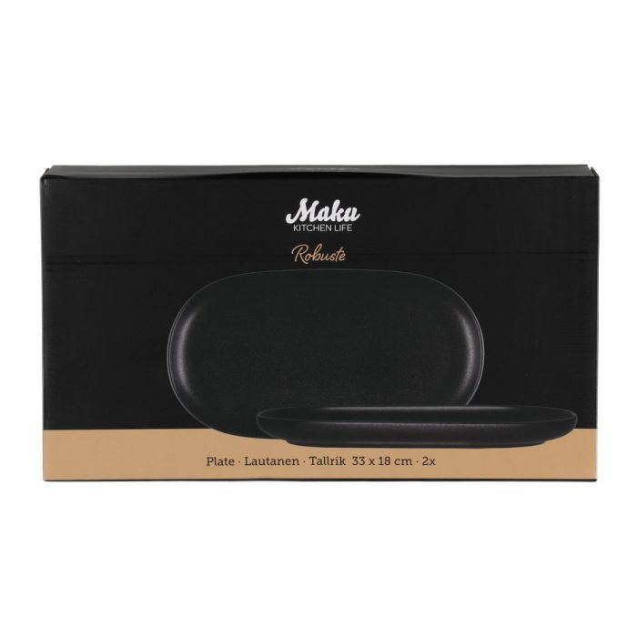 MAKU Robuste tallrik oval, 2-Pack