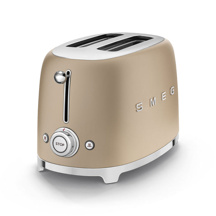 SMEG Brödrost för 2 skivor Champagne, Matt - 50's Style