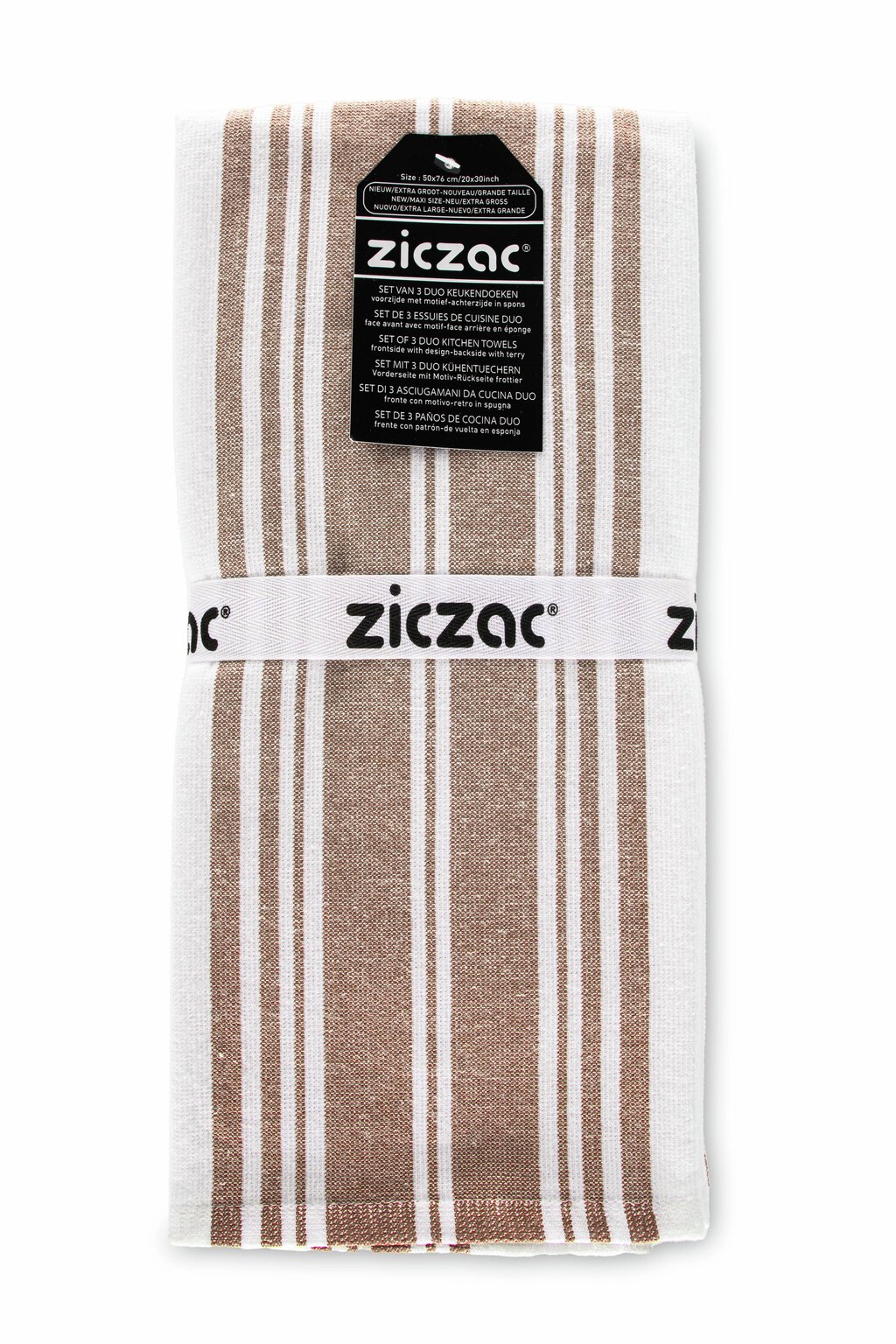 Ziczac - Kökshandduk, 3-pack