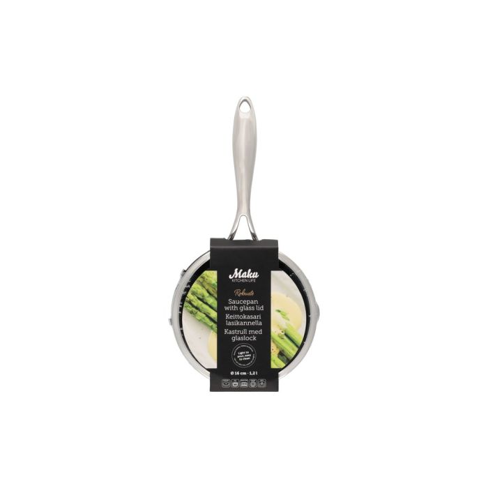 MAKU Robuste kastrull med glaslock 1,2 L16 cm.