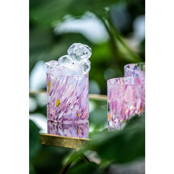 Magnor - Swirl dricksglas/lykta rosa multi 35 cl