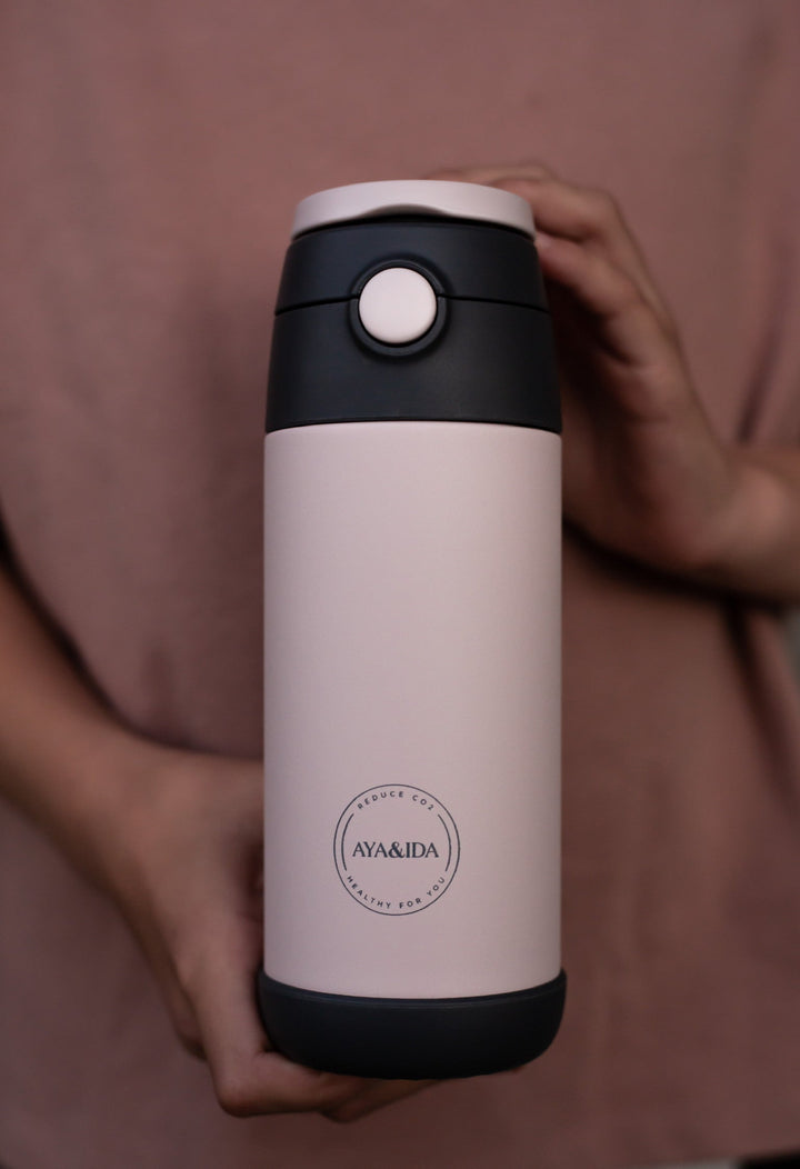 AYA&IDA Sugrörflaska för barn - Soft Rose - 350ML