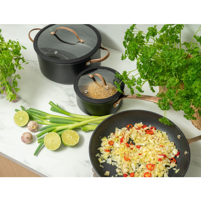 Modern House - Black Copper - Grytset s/3 - 4,5/ 1,5 l/ D28 cm