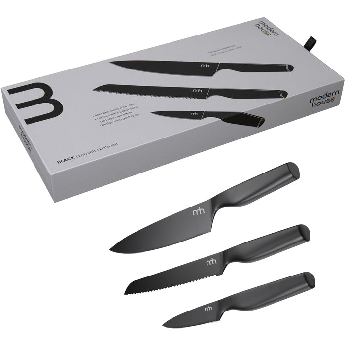 Modern House - Black - Knivset s/3