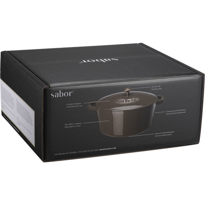 Sabor - Gjutjärnsgryta - 6,7 l - Mahogny