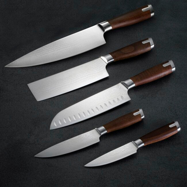CATLER Japansk Santuku Kniv, Damaskus stål