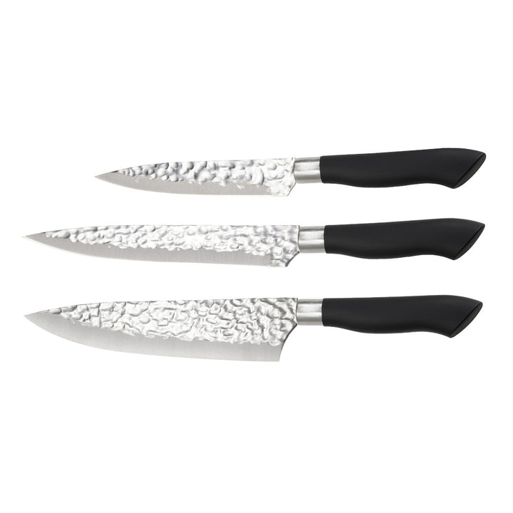 Akira Knivset i stål svart handtag