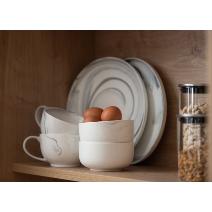 MAKU Tallrik, marmor 26 cm, 4-Pack