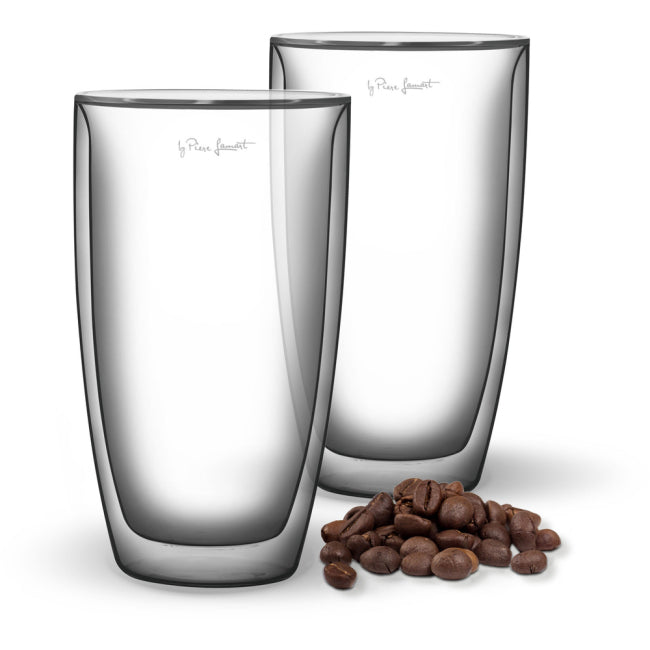 LAMART Latte Glas 2 pack, 230ml, Dubbelvägg borosilikat Glas
