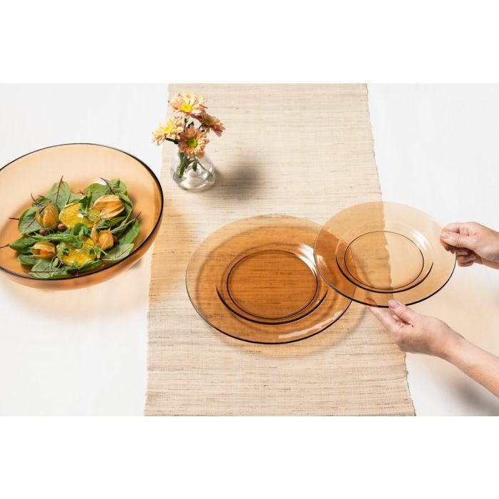 MAKU Tallrik av återvunnet glas 27 cm, 4-Pack
