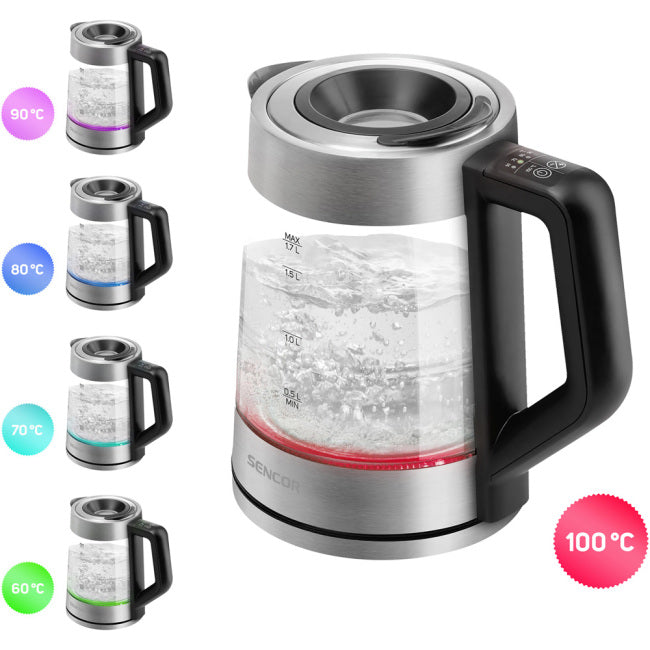 SENCOR Vattenkokare 1,7L med temperaturkontroll SWK 1795SS