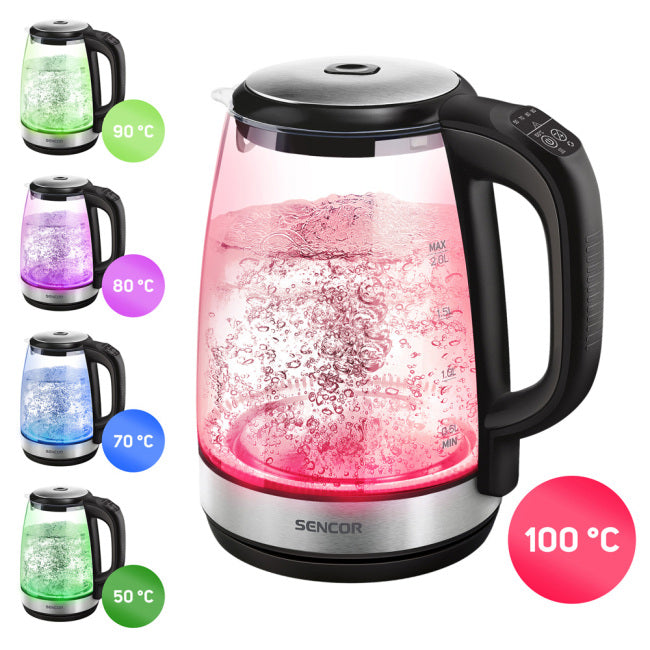 SENCOR Vattenkokare 2 Liter med Temperaturkontroll