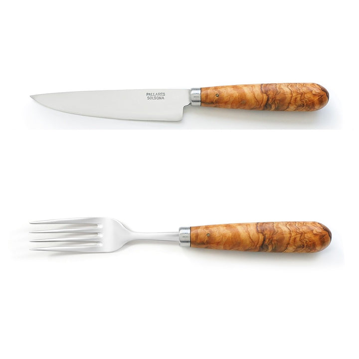Pallarès kniv och gaffel Oliv rf set om 2