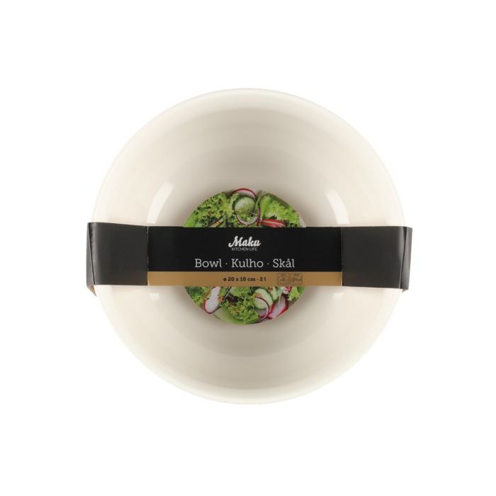 MAKU Salladsskål, vit, porslin 20 cm