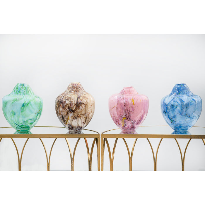 Magnor - Unik skulptur konstglas rosa multi medium 24 cm