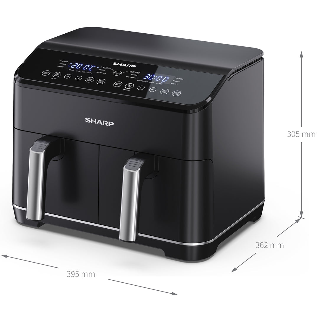Sharp Airfryer Dubbel 2X4L 2X1800W - AF-GD82AE-B