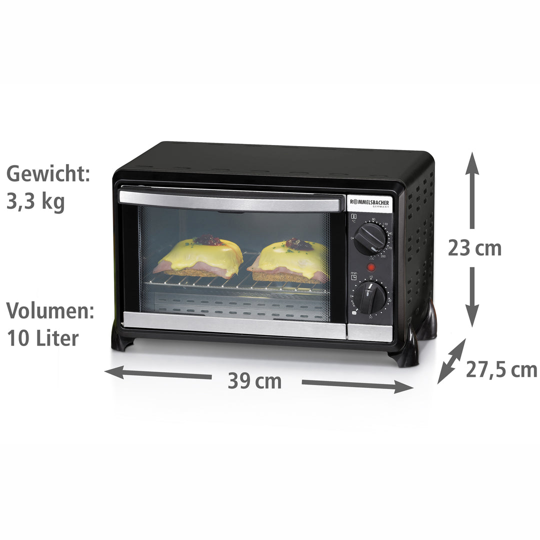 Rommelsbacher Miniugn 10l  BG 950 Speedy timer funk. Energi sparande