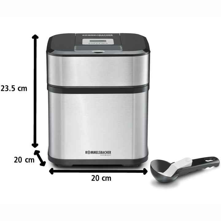 Rommelsbacher Glassmaskin  IM 12 Kurt  0,5l Rostfri  Sorbet,Glass Frusen Yogurt Slush