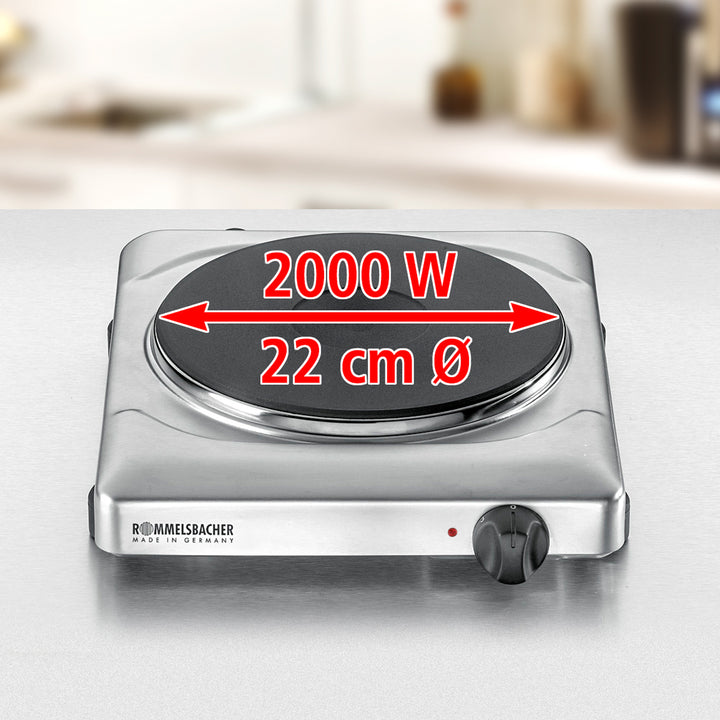 Rommelsbacher Kokplatta RF 22cm  THS 2022/E 2000W Made in Germany