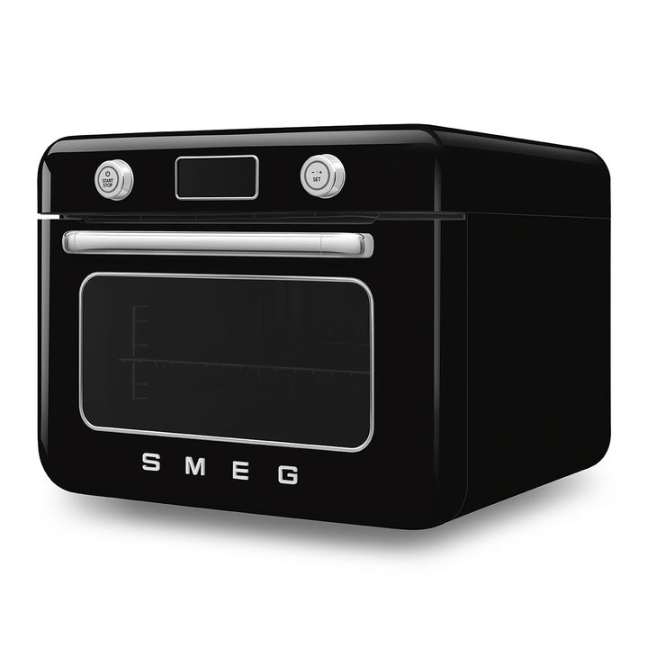 SMEG Fristående kombinationsångugn Svart, Högblank - 50's Style