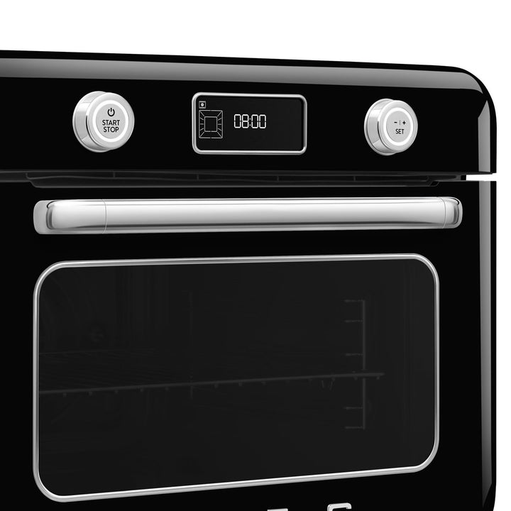 SMEG Fristående kombinationsångugn Svart, Högblank - 50's Style