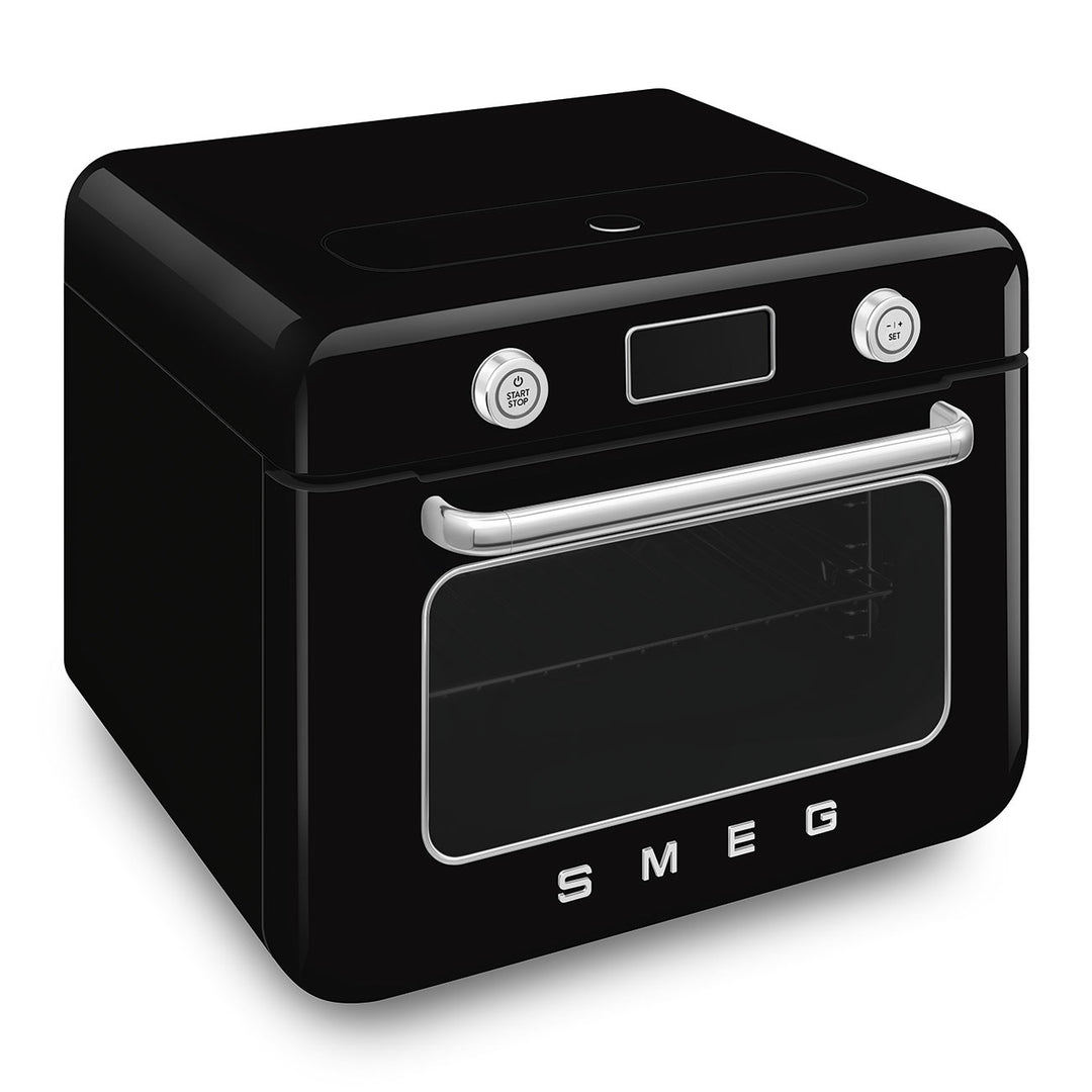 SMEG Fristående kombinationsångugn Svart, Högblank - 50's Style