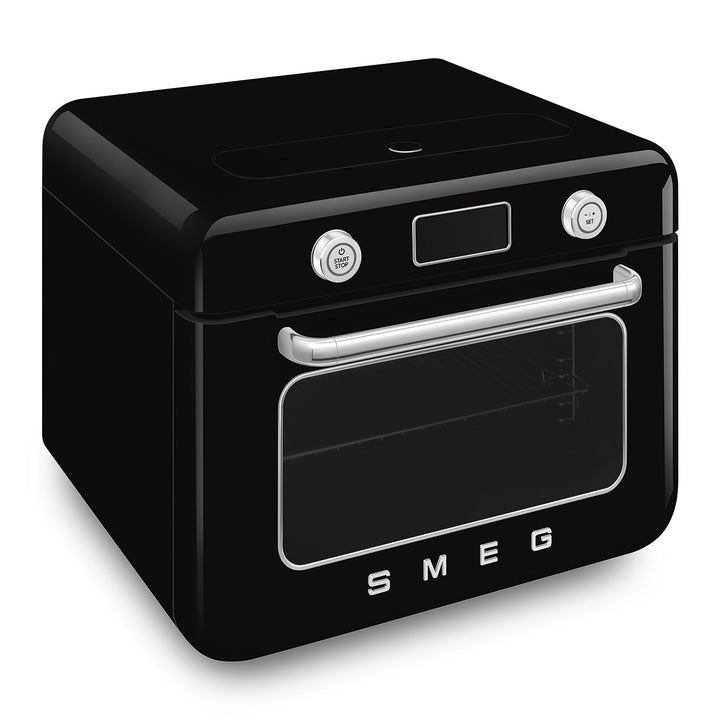SMEG Fristående kombinationsångugn Svart, Högblank - 50's Style