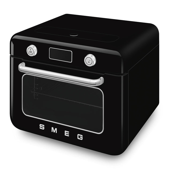 SMEG Fristående kombinationsångugn Svart, Högblank - 50's Style