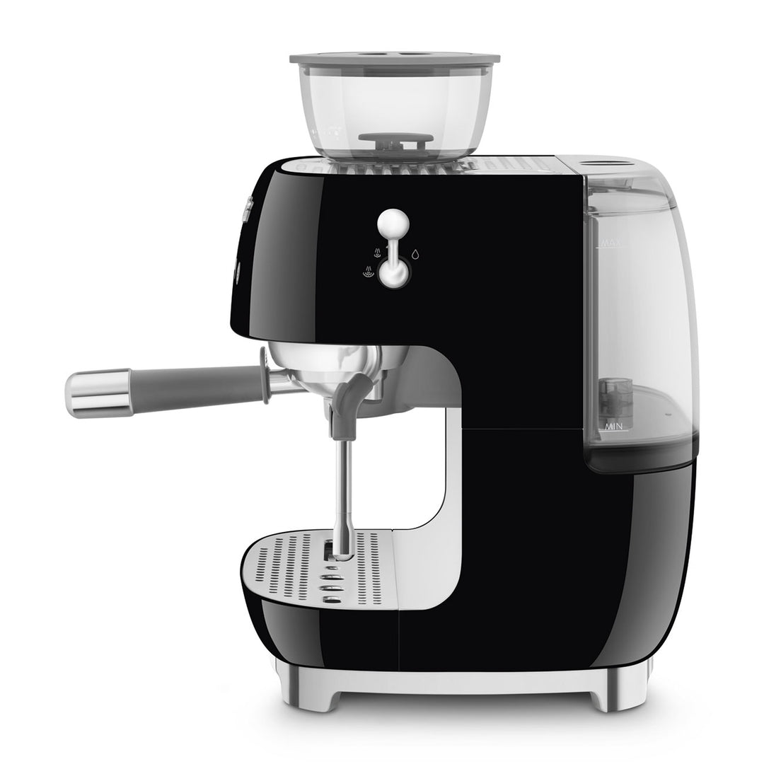 SMEG Manuell espressomaskin med kaffekvarn Svart, Högblank - 50's Style