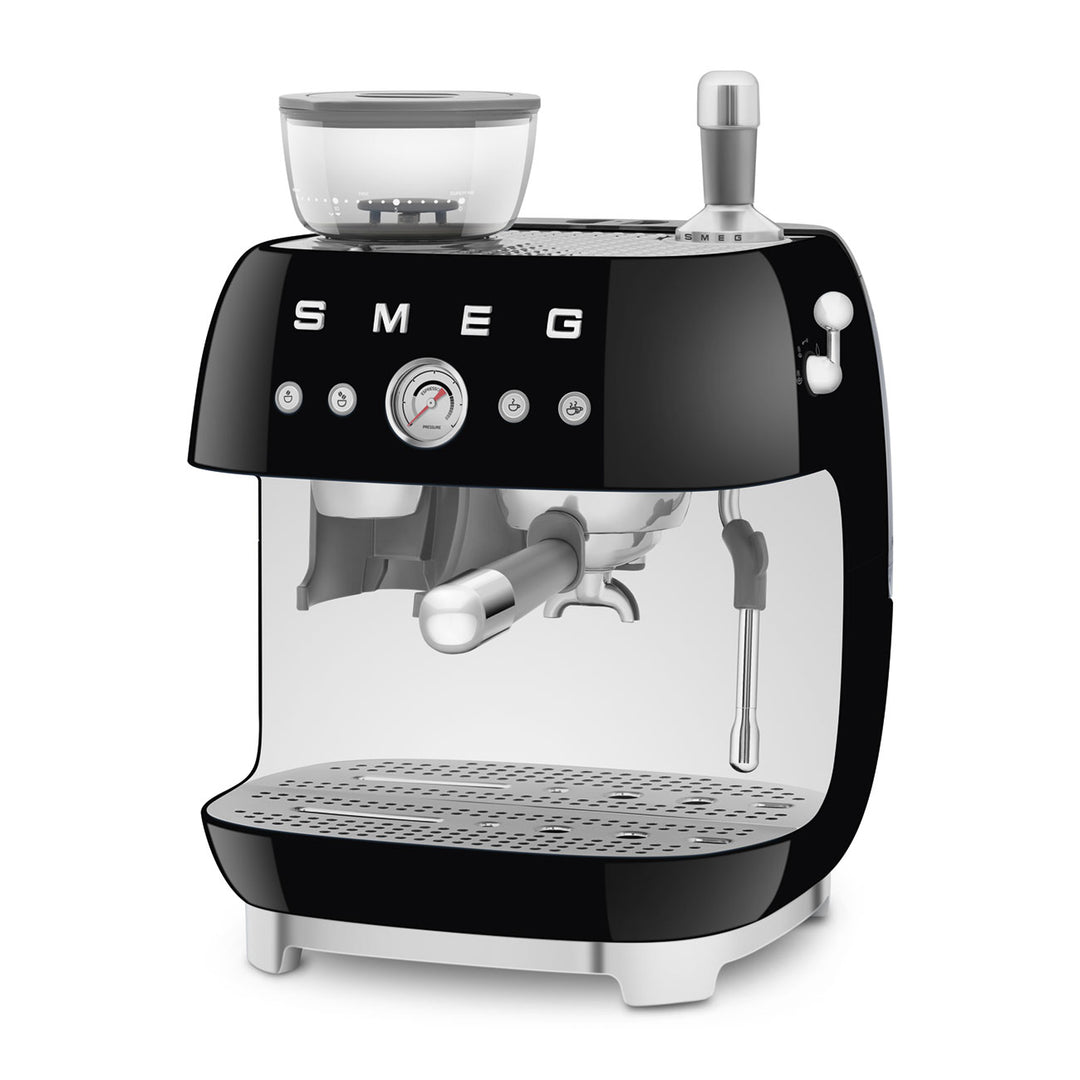SMEG Manuell espressomaskin med kaffekvarn Svart, Högblank - 50's Style