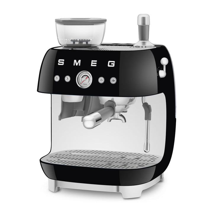 SMEG Manuell espressomaskin med kaffekvarn Svart, Högblank - 50's Style