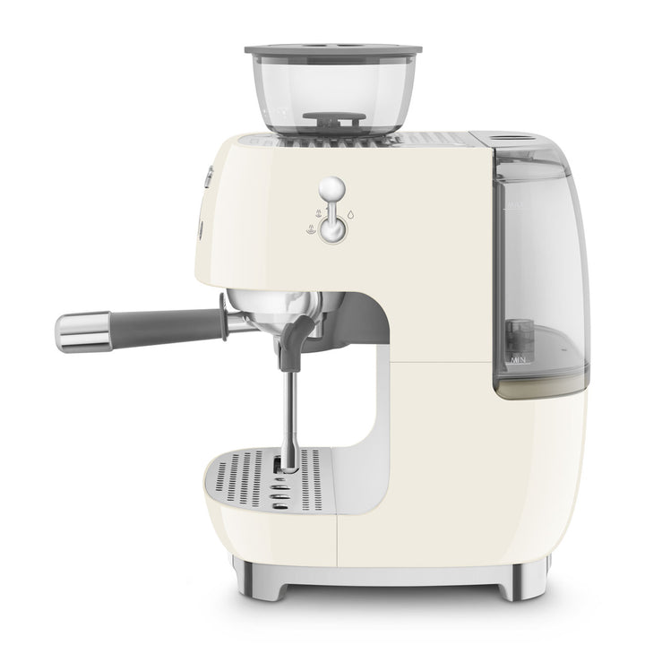 SMEG Manuell espressomaskin med kaffekvarn Creme, Högblank - 50's Style