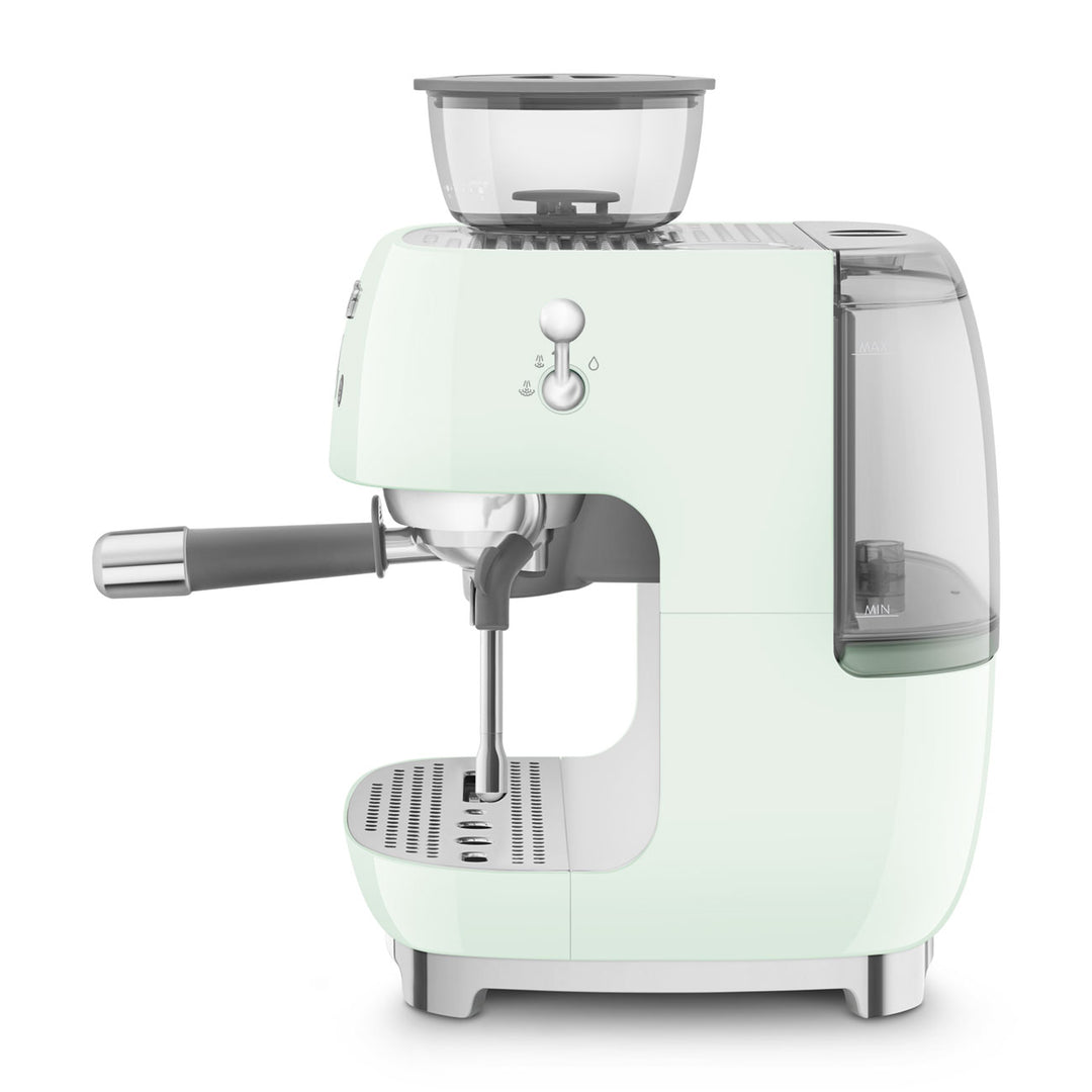 SMEG Manuell espressomaskin med kaffekvarn Pastellgrön, Högblank - 50's Style