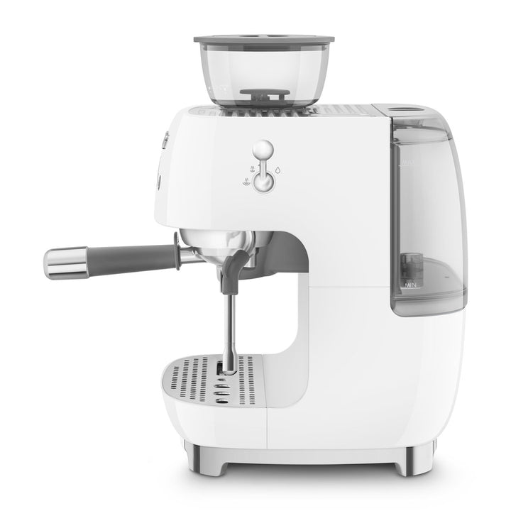 SMEG Manuell espressomaskin med kaffekvarn Vit, Högblank - 50's Style