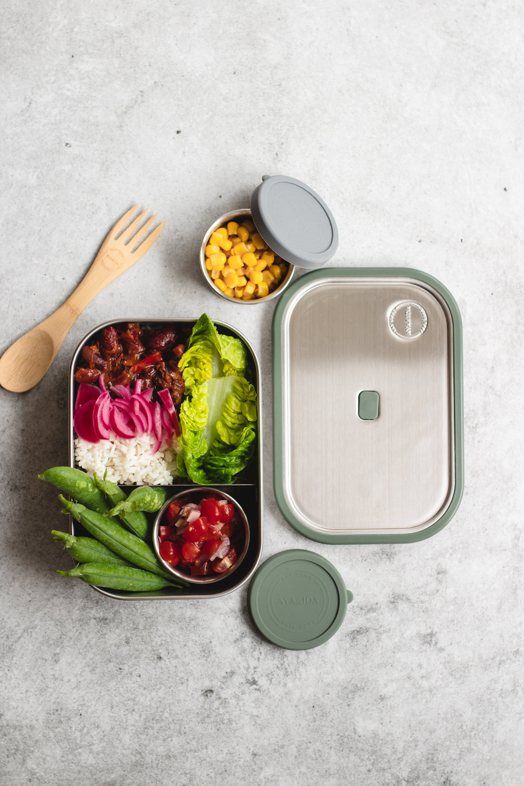 AYA&IDA Lunchbox - Tropical Green - 1000ML