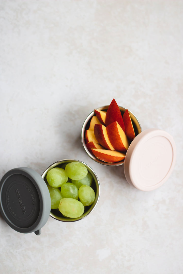 AYA&IDA Snackbehållare - Mörkgrå / Soft Rose - 100ML