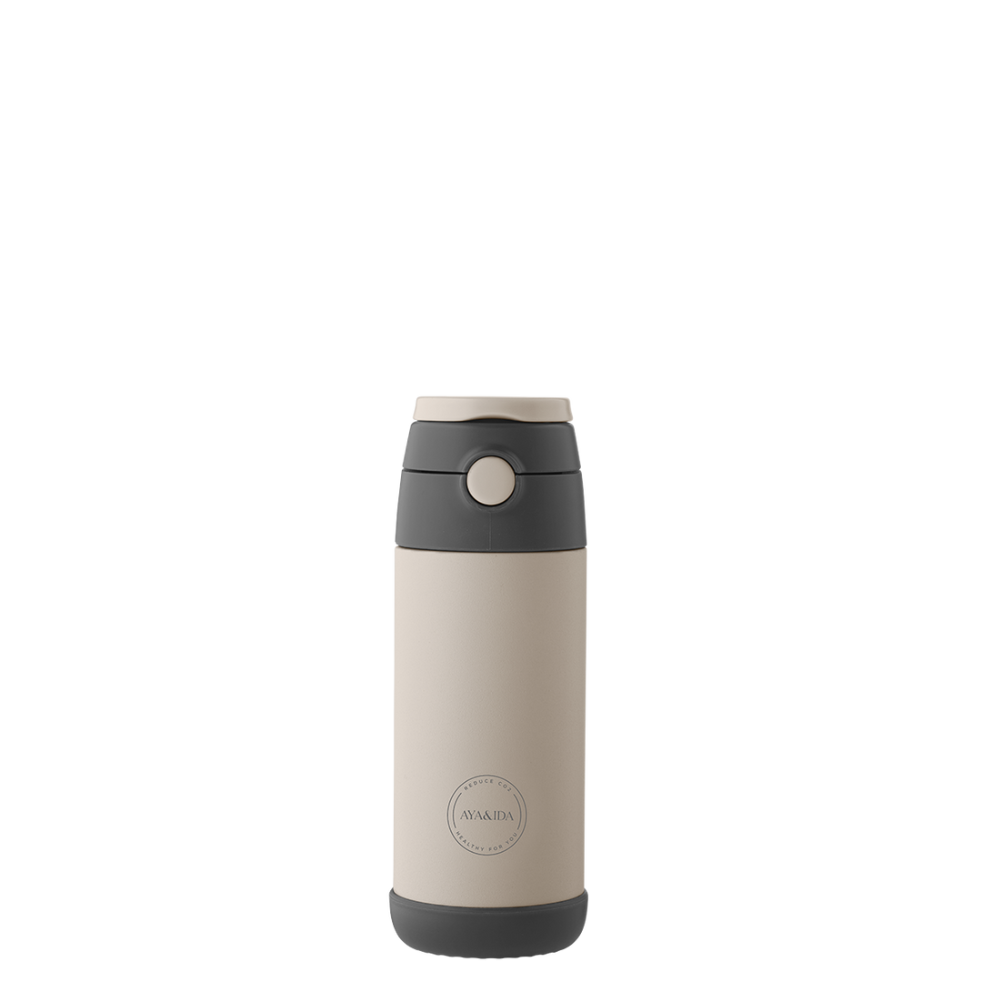 AYA&IDA Sugrörflaska för barn - Cream Beige - 350ML