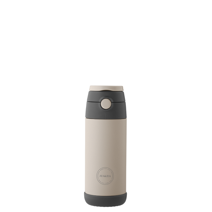 AYA&IDA Sugrörflaska för barn - Cream Beige - 350ML