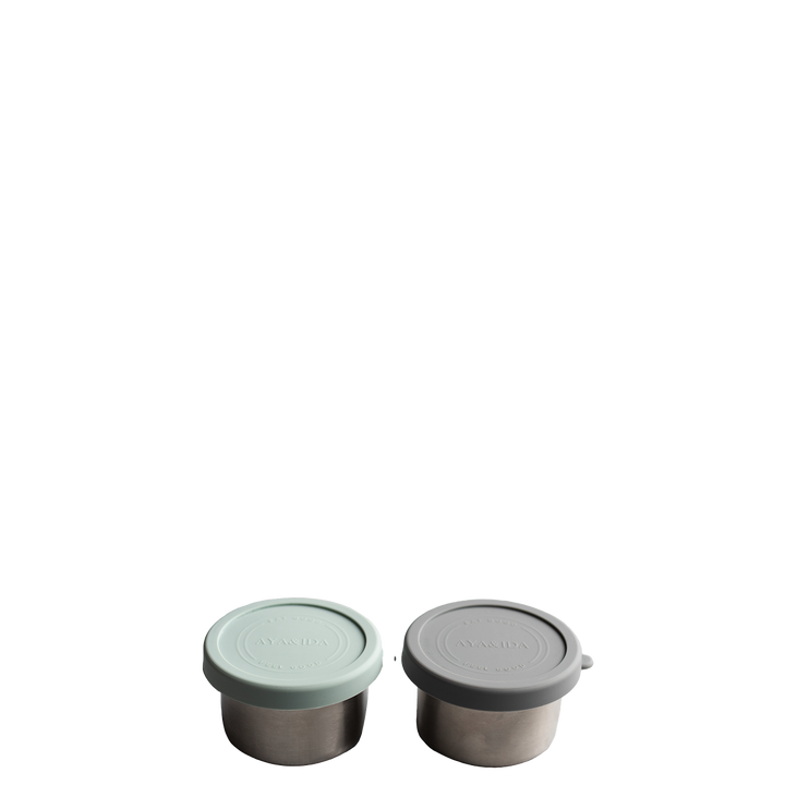 AYA&IDA Snackbehållare - Mörkgrå / Mintgrön - 100ML