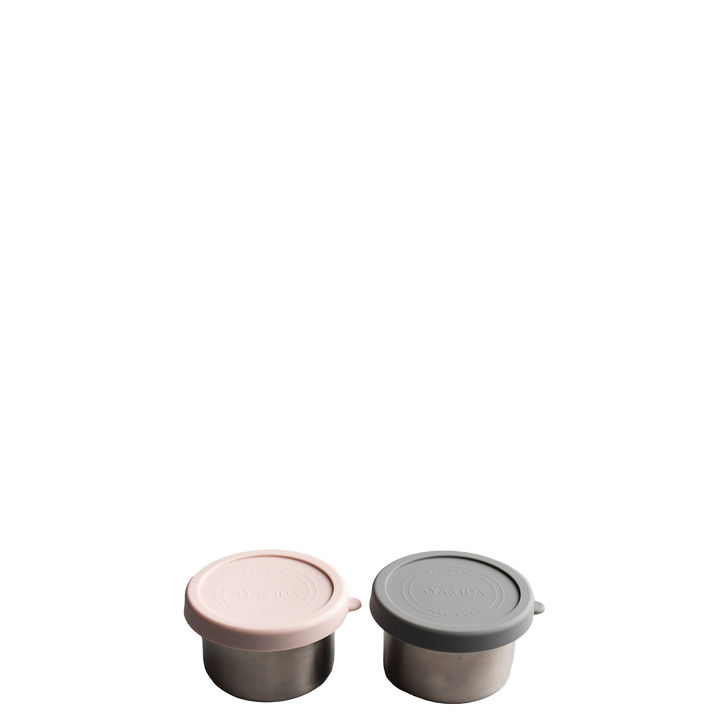 AYA&IDA Snackbehållare - Mörkgrå / Soft Rose - 100ML
