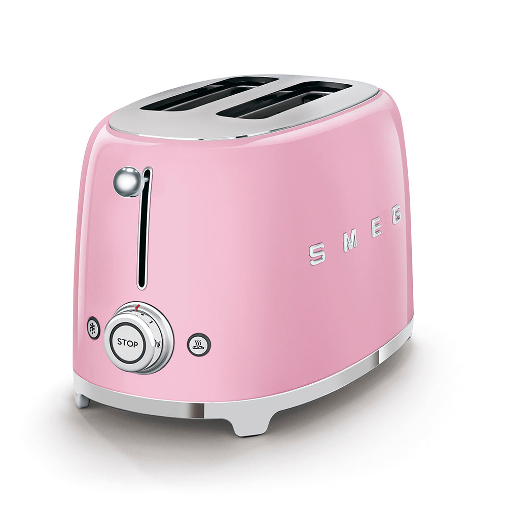 SMEG Brödrost för 2 skivor Rosa, Högblank