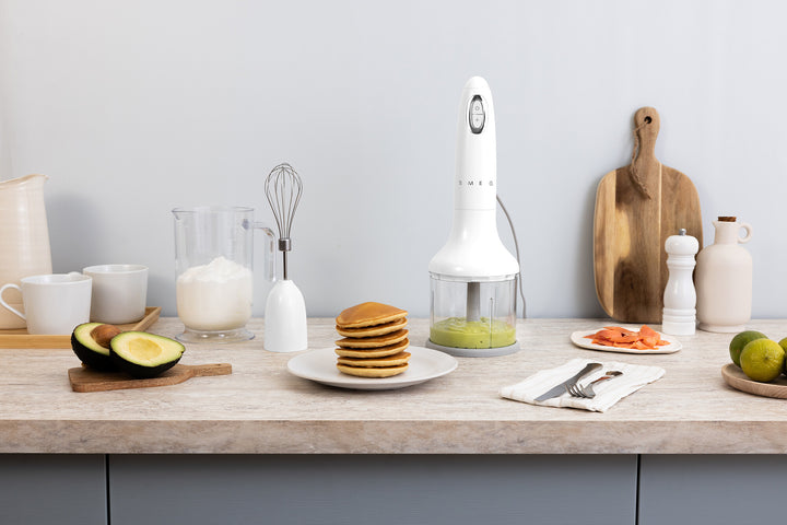 SMEG Stavmixer med tillbehör Vit, Högblank - 50's Style