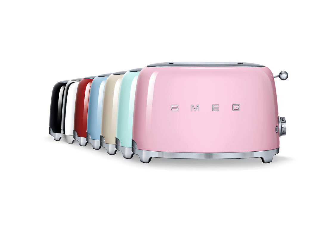 SMEG Brödrost för 2 skivor Rosa, Högblank