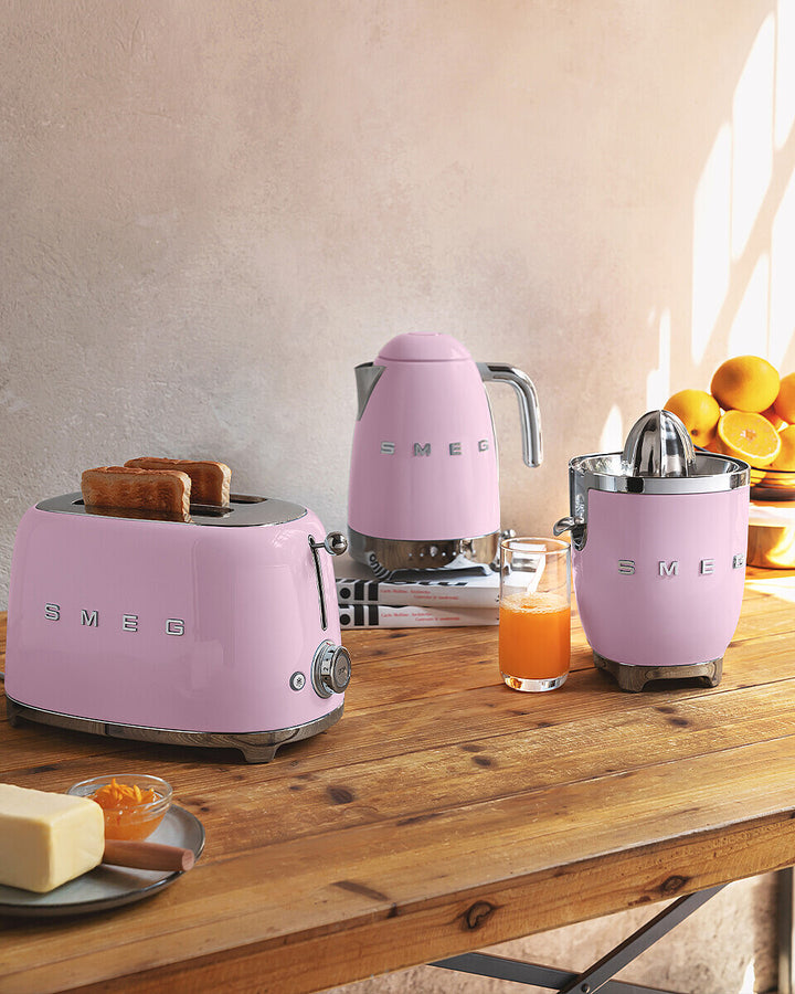 SMEG Brödrost för 2 skivor Rosa, Högblank