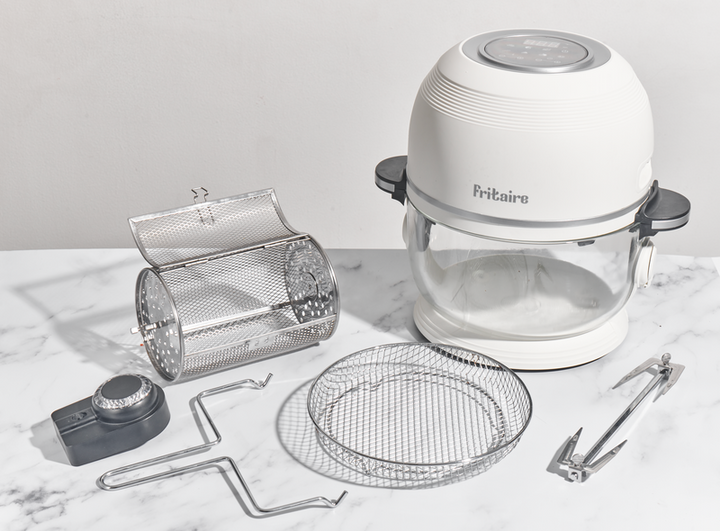 Fritaire Air Fryer med 4,8 Lglasskål Vit