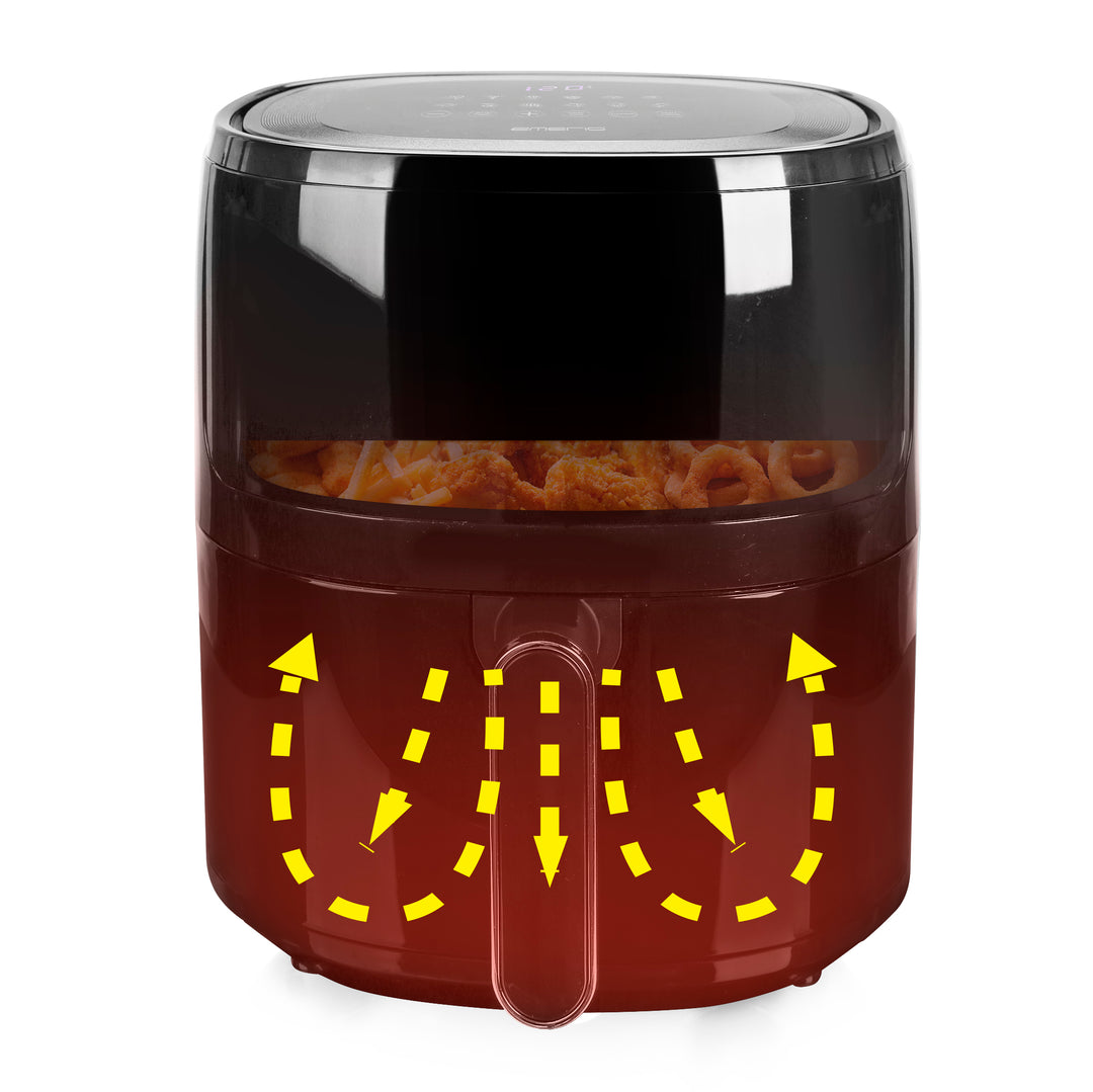 Emerio Airfryer 5L med Utsiktsfönster och Digital Display