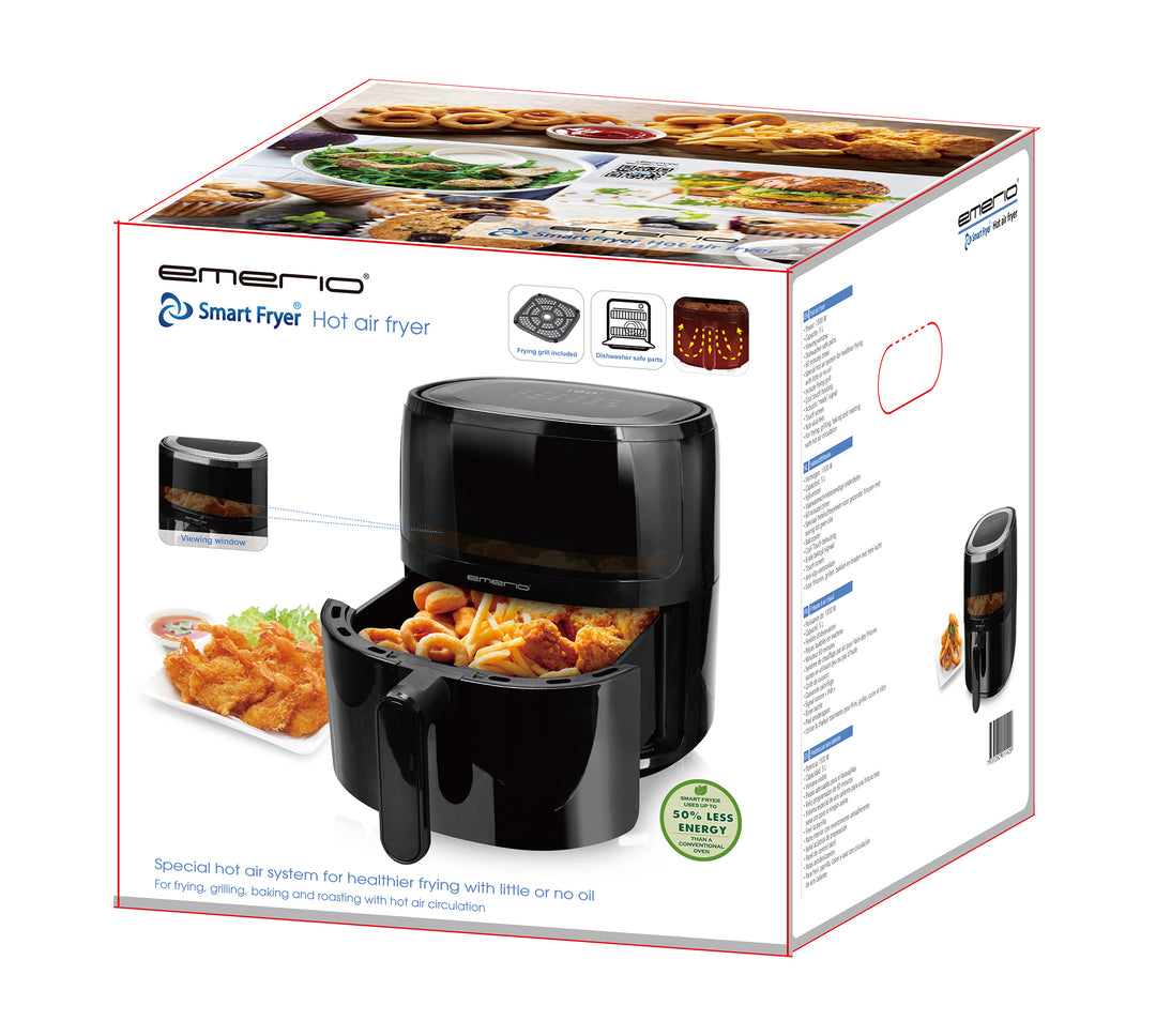 Emerio Airfryer 5L med Utsiktsfönster och Digital Display