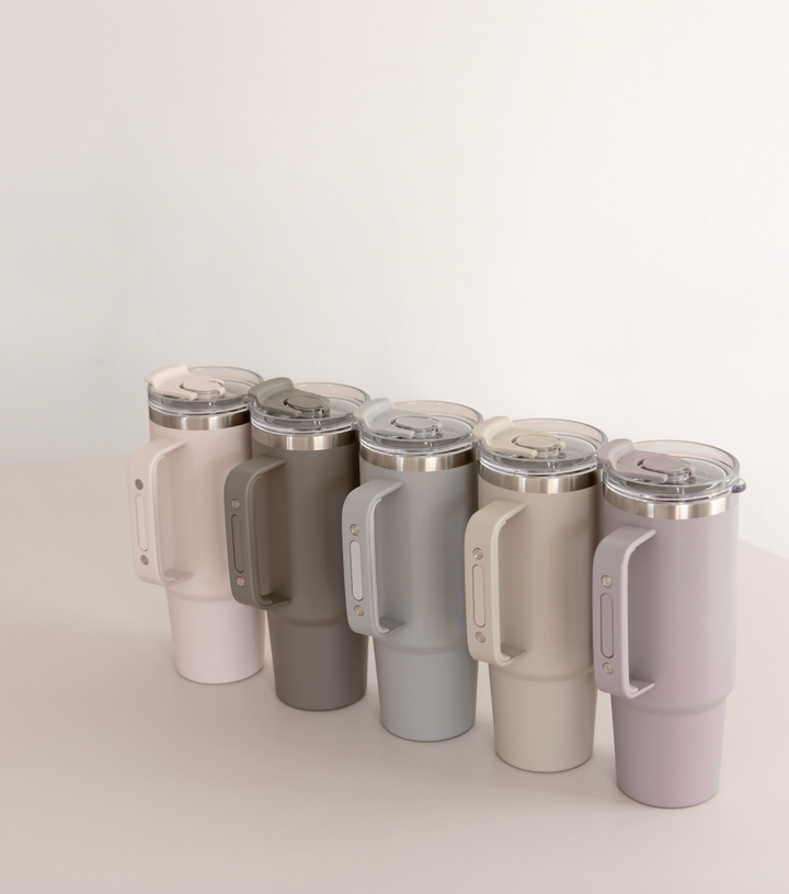 AYA&IDA Termokopp med sugrör - Ljusgrå - 885ML