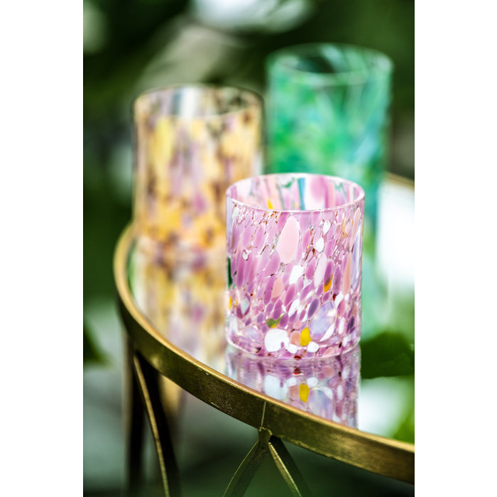 Magnor - Swirl dricksglas/lykta rosa multi 35 cl