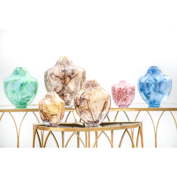 Magnor - Unik skulptur konstglas grön multi medium 24 cm